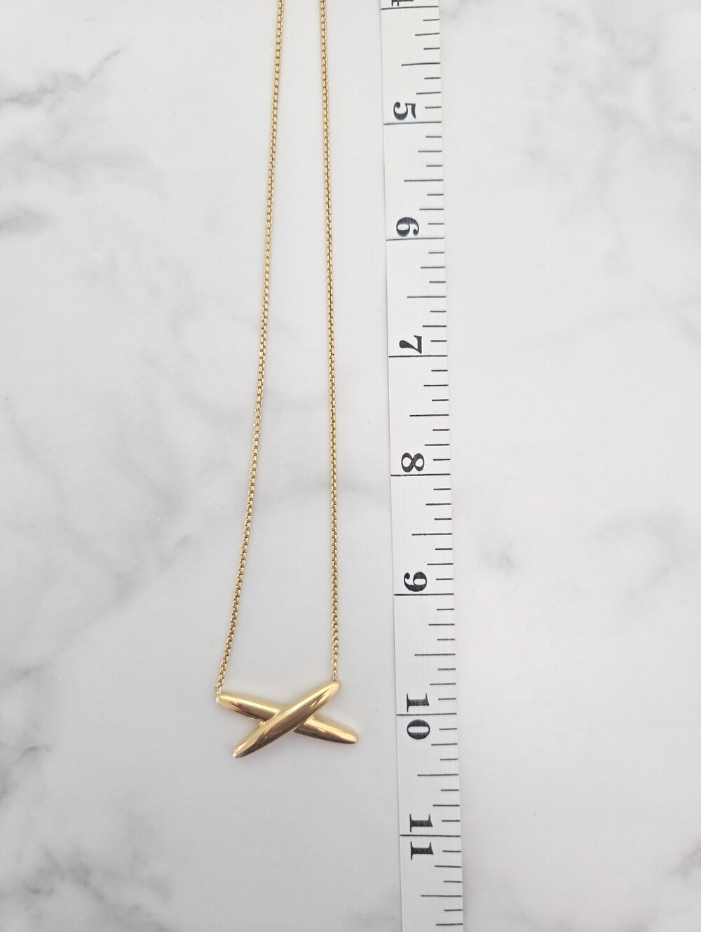 Gold Crisscross X Pendant Necklace Dainty Minimalist Chain Jewelry - Picture 11 of 16